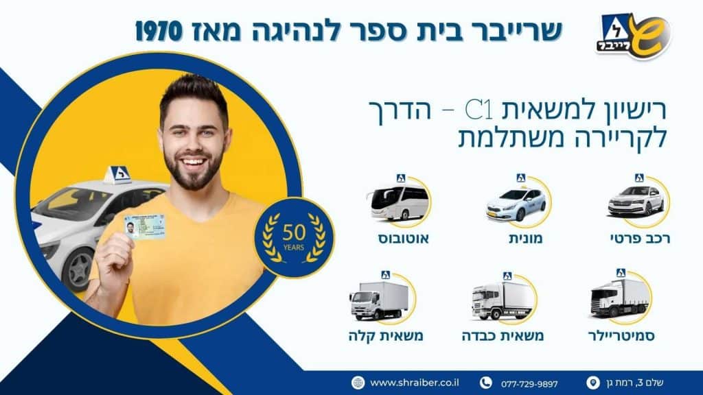 רישיון למשאית C1 - הדרך לקריירה משתלמת