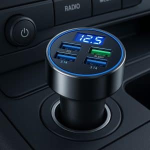 מטען USB עם 4 כניסות למשאית בצבע שחור למשאית