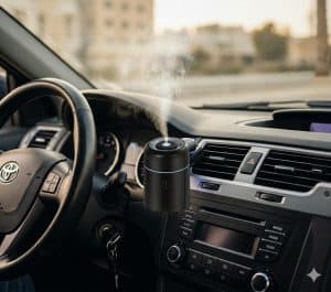 מתקן ריחני חשמלי למונית מפיץ ריח בצבע שחור