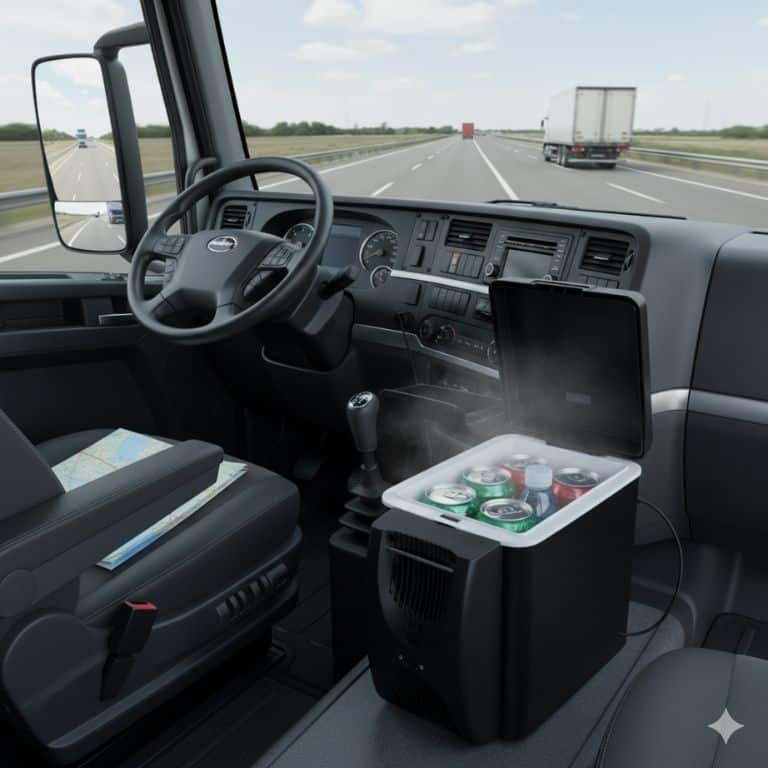 מקרר מיני למשאית 12V עם משקאות בפנים